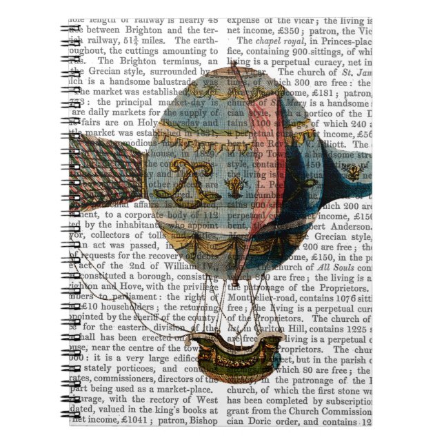 Caderno Espiral Balão De Ar Quente Com Pé De Cauda (Frente)