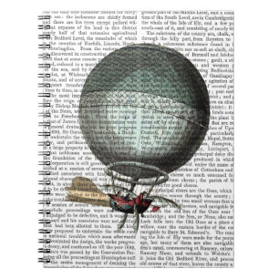 Caderno Espiral Balão de Ar Quente do Blanchard Vintage
