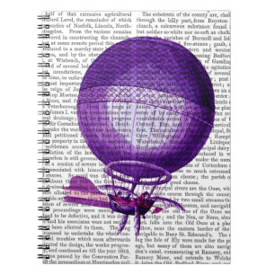 Caderno Espiral Balão de Ar Quente Hidrogênio (Púrpura)
