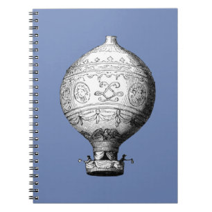 Caderno Espiral Balão de Ar Quente Montgolfier Vintage