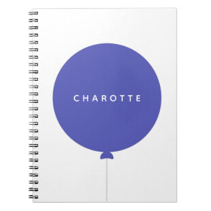 Caderno Espiral Balão Moderno   Nome de tendências do Royal Blue F