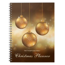 Caderno Espiral Balas de Natal Amarelas do ouro com Texto Personal