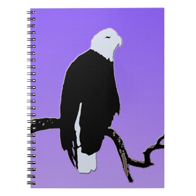 Caderno Espiral Bald Eagle em Sunset - Arte original sobre a vida  (Frente)