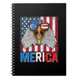 Caderno Espiral Bald Eagle Merica 4 de julho