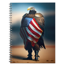 Bald Eagle Vestindo Armor Segurando Bandeira Ameri