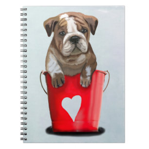 Caderno Espiral Balde Buldogue Do Love Red 2