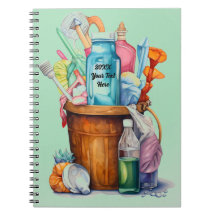 Balde de materiais de limpeza