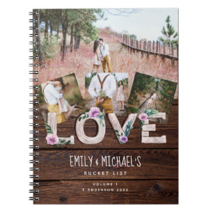 Caderno Espiral BALDE de Newlyweds Foto Rústica Roxo