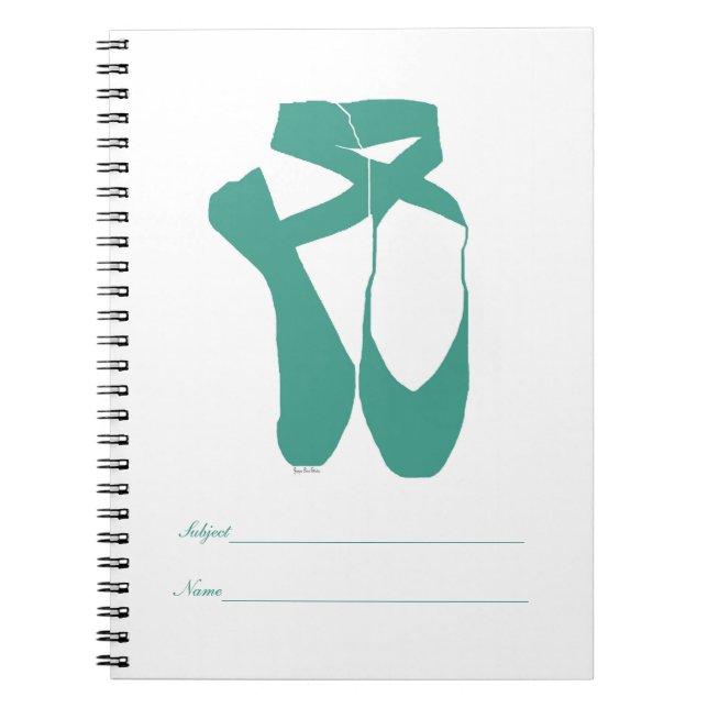 Caderno Espiral Balé Pointe da Equipe Seafoam (Frente)
