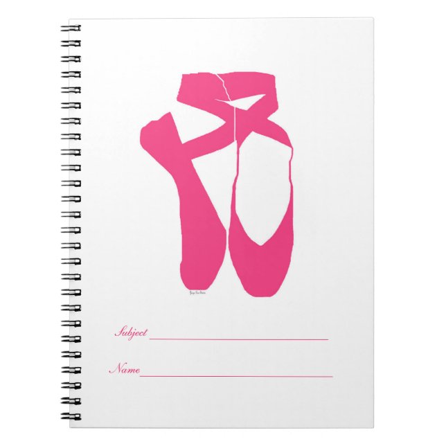 Caderno Espiral Balé Ponteiro de Equipe Rosa Neon (Frente)