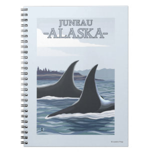 Caderno Espiral Baleias #1 da orca - Juneau, Alaska