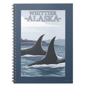 Caderno Espiral Baleias #1 da orca - Whittier, Alaska