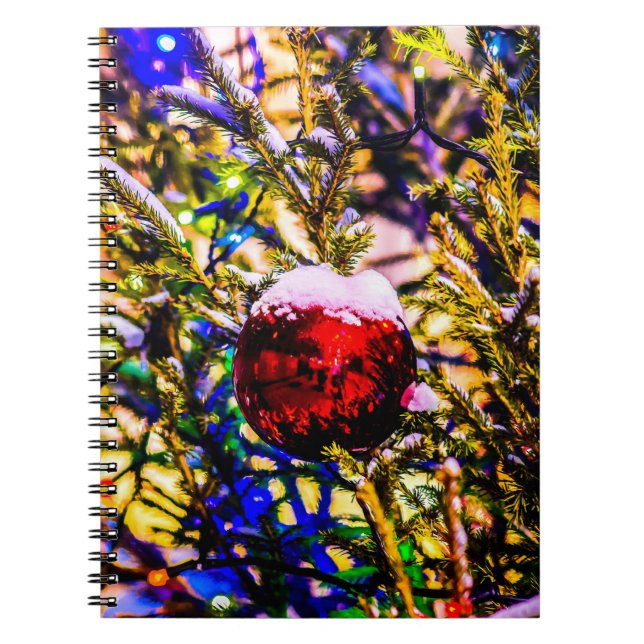 Caderno Espiral Ball Red de Natal (Frente)