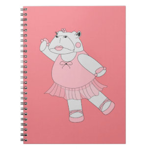 Caderno Espiral Ballerina Hipopótamo Pêssego illusima