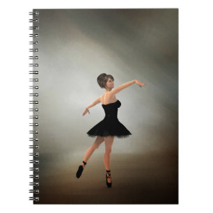 Caderno Espiral Ballerina no vestido preto