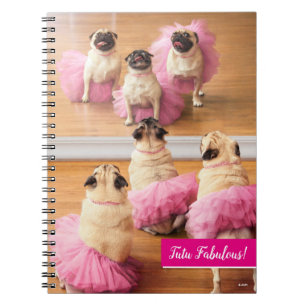 Caderno Espiral Ballerina Pugs Em Tutus