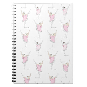 Caderno Espiral Ballerina Rosa Dançarina Rosa Rosa