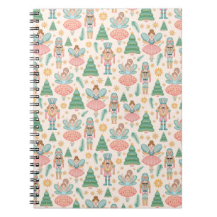 Caderno Espiral Ballet do Quebra-Nozes e Fadas em Fundo Creme