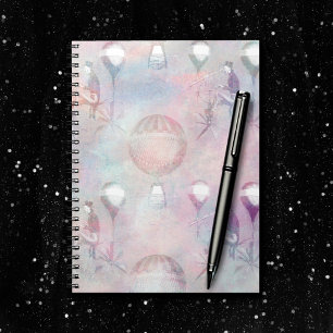 Caderno Espiral Balões de Ar Quente Steampunk Vintage Feminine