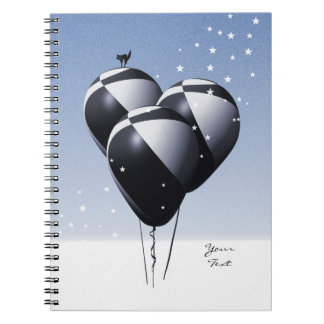 Caderno Espiral Balões de Futebol Azul Escuro