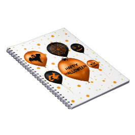 Caderno Espiral Balões do Partido Feliz Halloween