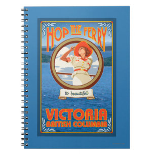 Caderno Espiral Balsa da equitação da mulher - Victoria, BC Cana