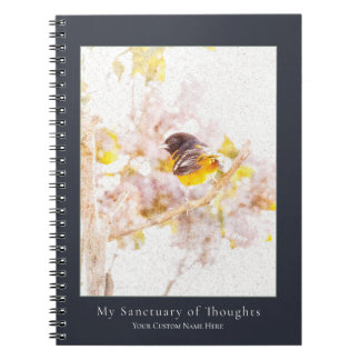Caderno Espiral Baltimore Oriole Notebook | Nature Art Journal