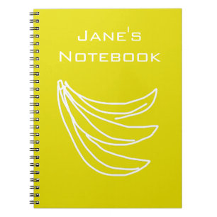 Caderno Espiral Banana feliz amarela funfa