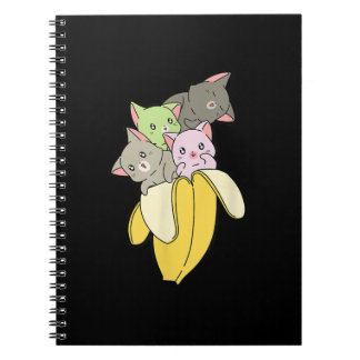 Caderno Espiral Banana Funny Cat | Presente de Kitten Cute
