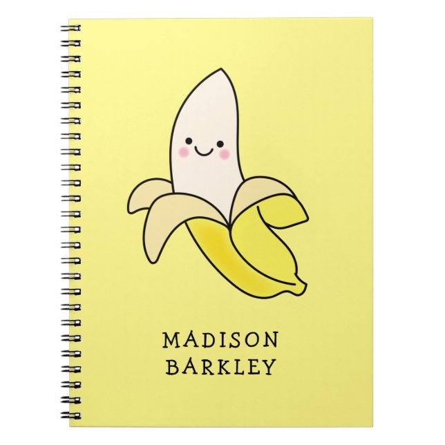 Caderno Espiral Banana Kid's Fofo Kawaii (Frente)