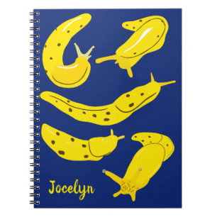 Caderno Espiral Banana Slugs Amarelo e Azul Personalizado