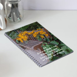 Caderno Espiral Banco de Jardim da Oração da Serenidade Floral