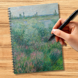 Caderno Espiral Bancos do Sena perto de Vétheuil, Monet 1881