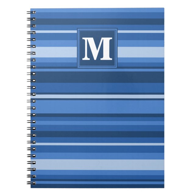 Caderno Espiral Banda azul monograma (Frente)