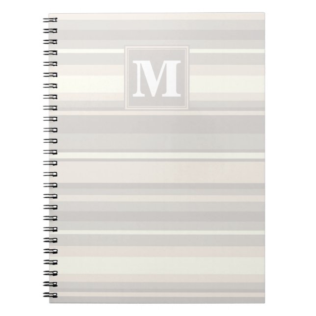 Caderno Espiral Banda bege monograma (Frente)