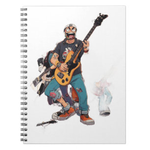 Caderno Espiral Banda de Punk Hardcore de Desenho Animado – Animaç
