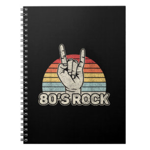 Caderno Espiral Banda de Rock Retro Vintage dos Anos 80