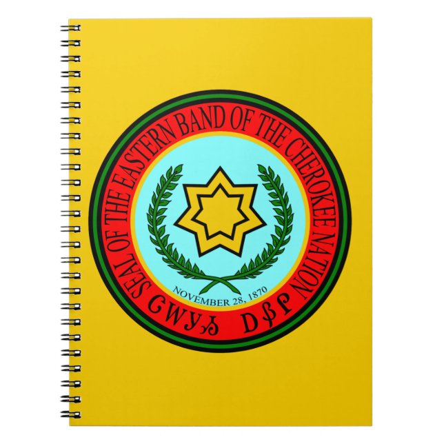 Caderno Espiral Banda oriental do selo Cherokee (Frente)
