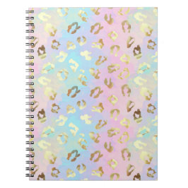 Caderno Espiral Bandana de Pele de Leopardo em Cores Pastel