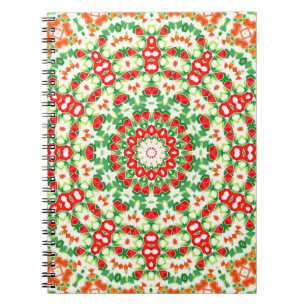 Caderno Espiral Bandana Shawl, Moça Verde Laranja Brilhante