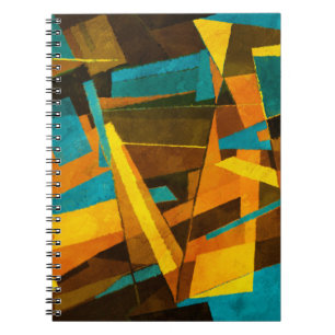 Caderno Espiral Bandas Abstrato coloridas: Textura de pintura