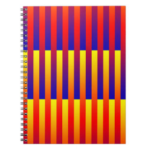 Caderno Espiral Bandas Amarelas Vermelhas Azuis