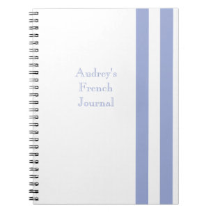 Caderno Espiral Bandas Azuis Francesas