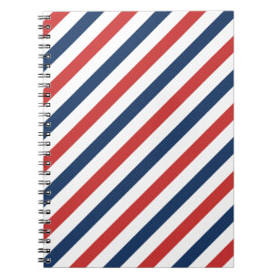Caderno Espiral Bandas brancas e azuis patrióticas