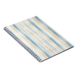 Caderno Espiral Bandas de Creme Azul de Praia