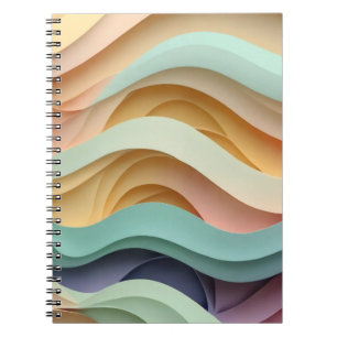 Caderno Espiral Bandas de onda coloridas