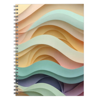 Caderno Espiral Bandas de onda coloridas