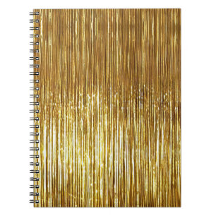 Caderno Espiral Bandas de Tinsel Douradas