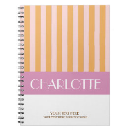 Caderno Espiral Bandas na moda Coloridas Personalizadas Monograma