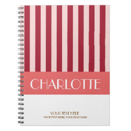 Caderno Espiral Bandas na moda Coloridas Personalizadas Monograma